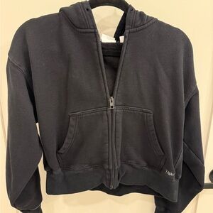 TNA Black Zip-Up Hoodie cropped